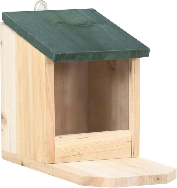 Homgoday Eichhörnchen Futterhaus 4 STK. Tannenholz Eichhörnchen Futterstation mit Klappdach 12x23x17