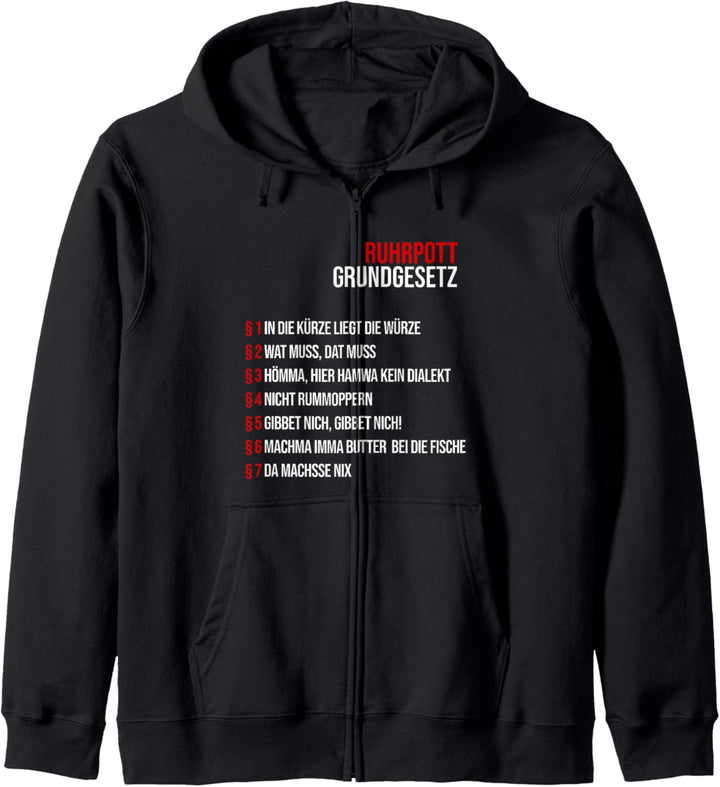 Lustige Ruhrpott Grundgesetze Ruhrpotter Ruhrgebiet Kapuzenjacke