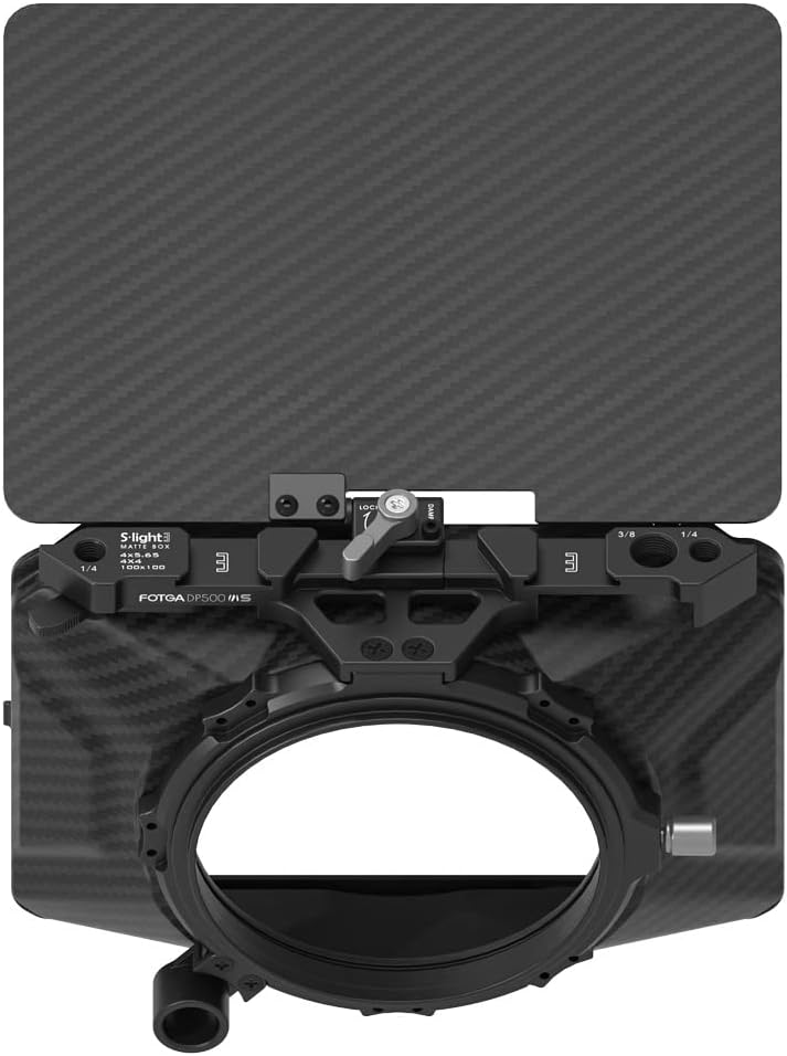 FOTGA Mini Matte Box Leicht Clamp-On Mattebox mit Carbon Fiber Top Flag für Spiegellose DSLR Kamera