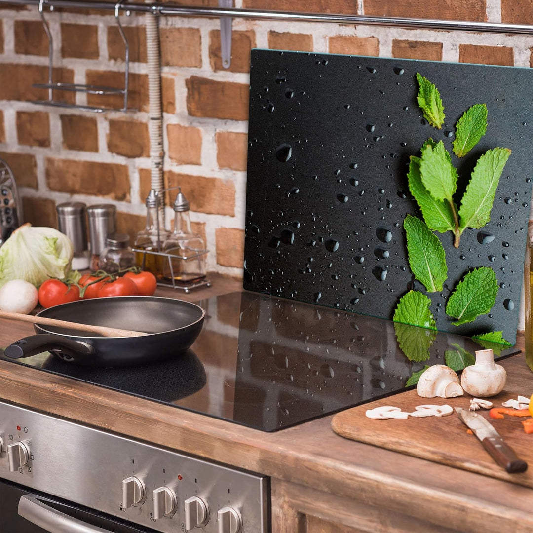 TMK ArtDeko Herdabdeckplatte 1 Teilig 60x52 cm - Spritzschutz Herdabdeckung – Herdschutz aus Sicherh
