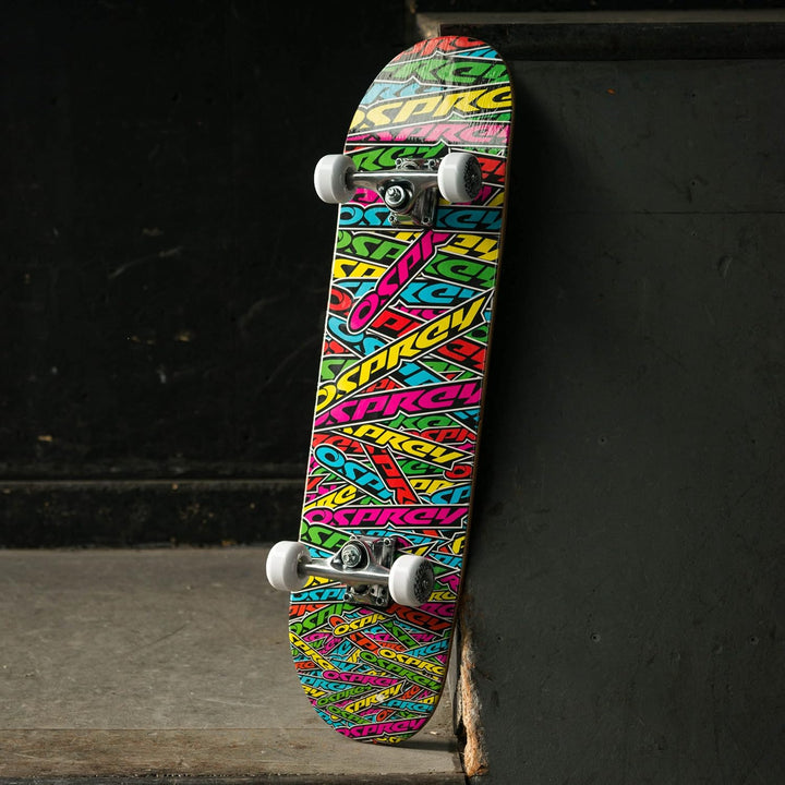 Osprey Absolute Anfänger Double Kick Trick Skateboard, 78,7 x 20,3 cm, Ahorndeck Mehrfarbig, Mehrfar