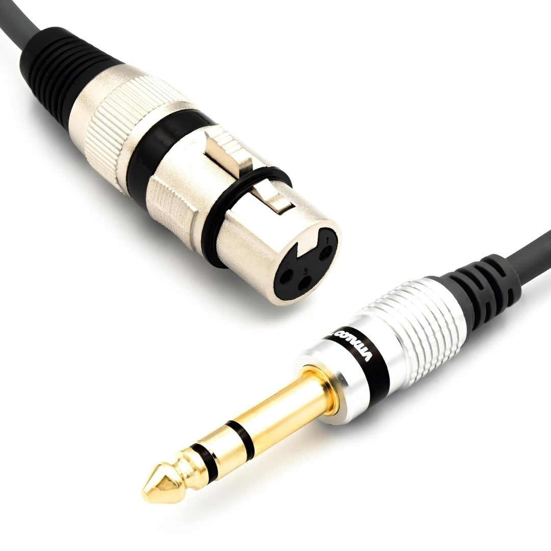 VITALCO XLR Buchse auf 6,3mm Stereo Klinke Kabel 1.5m Mikrofonkabel 3 Polig auf 6.3 TRS Klinkensteck