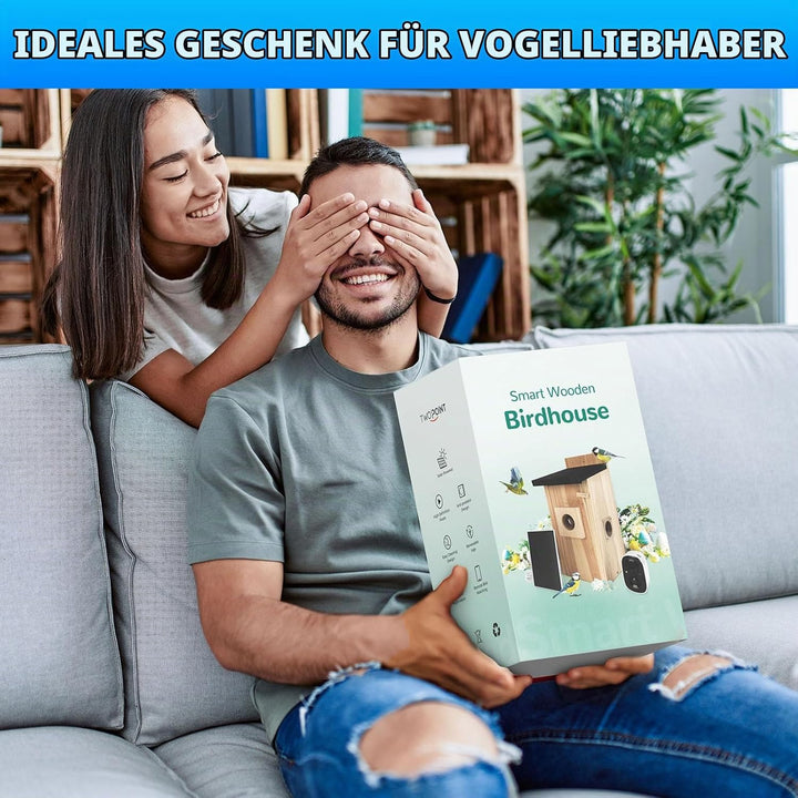 Smart Vogel Häuser für Aussen Solar Powered, 4MP Vogelhaus Kamera für Outdoor, Watch Vogel Nesting &amp;