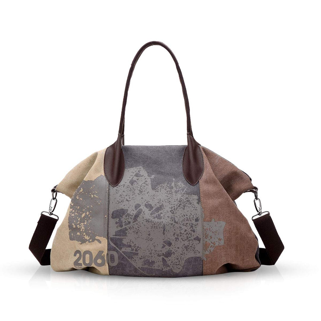 NICOLE & DORIS Canvas Damen Handtasche Henkeltaschen Tragetaschen für Frauen grosse Schultertasche D