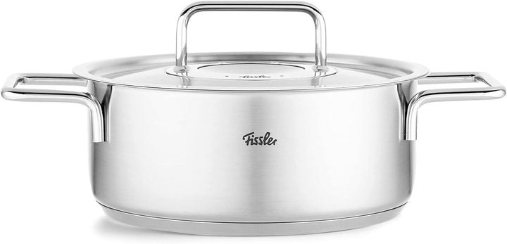 Fissler Pure Collection / Edelstahl-Bratentopf (Ø 24 cm, 3,9L) Töpfe inkl. Metall-Deckel, Innen-Skal