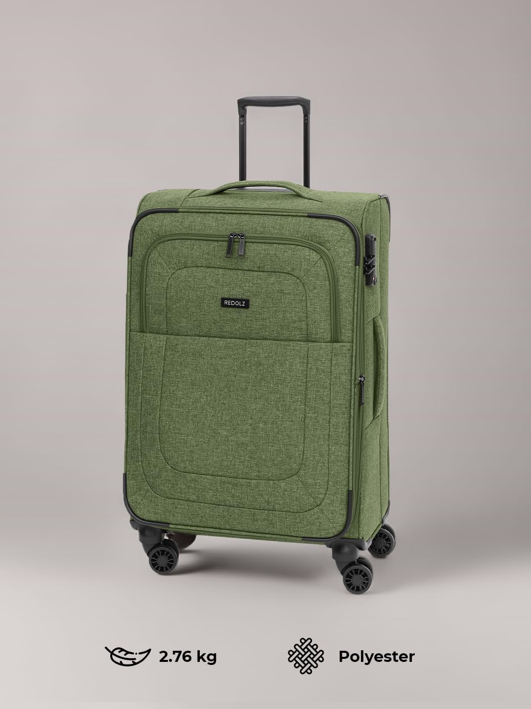 REDOLZ MEDIUM Weichschalen Koffer für Männer & Frauen | Leichter Trolley 67 cm mit 4 Doppelrollen &