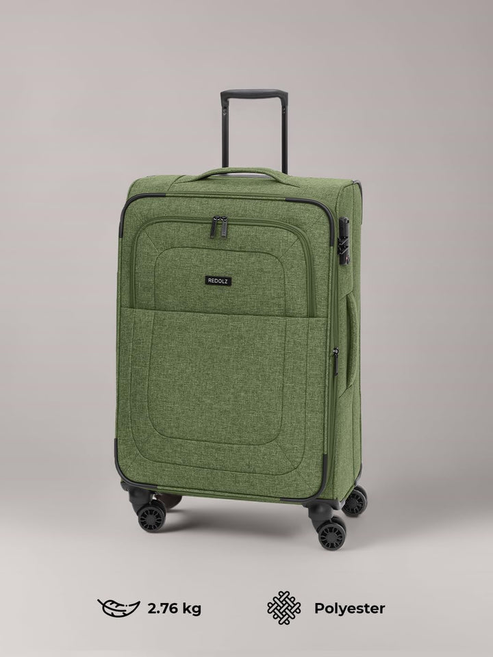 REDOLZ MEDIUM Weichschalen Koffer für Männer & Frauen | Leichter Trolley 67 cm mit 4 Doppelrollen &