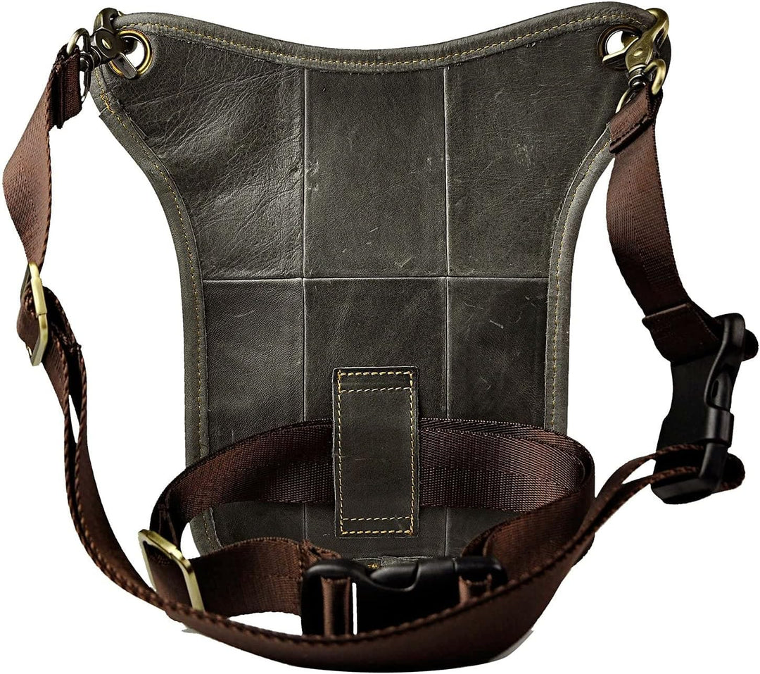 Le'aokuu Herren Echtes Leder Tasche Beinbeutel Beintasche Aussenbeintasche Hüfttasche Drop Leg Thigh
