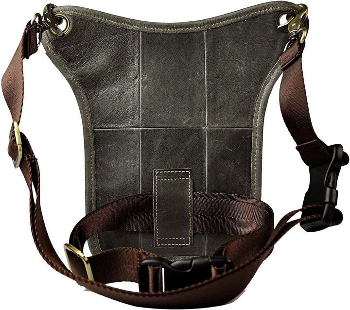 Le'aokuu Herren Echtes Leder Tasche Beinbeutel Beintasche Aussenbeintasche Hüfttasche Drop Leg Thigh