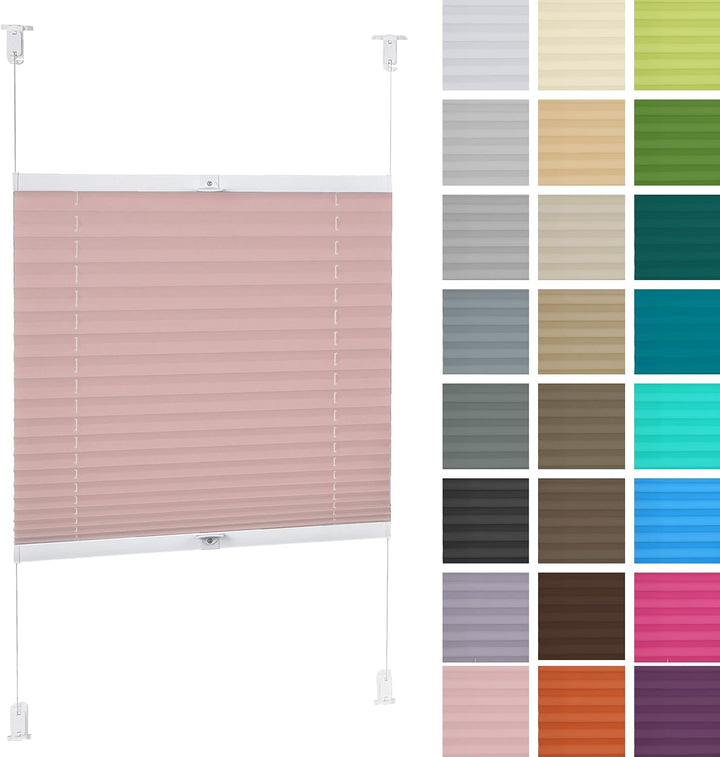 DECOOR Plissee ohne Bohren 30cm x 100cm Faltrollo Rollo für Fenster und Tür Nicht-invasive Fensterja