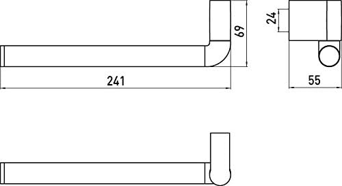 EMCO 355500100 Handtuchring System 2 offen, Links/rechts schwenkb, verchromt