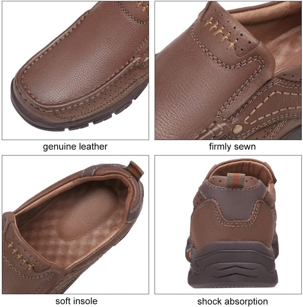 OutPro Herren loafersMokassins aus echtem Leder für Komfort Geeignet für Reisen, Autofahren und im F