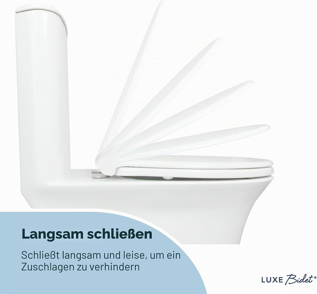Luxe Bidet LUXE TS1008E Toilettensitz, länglich, bequeme Passform, mit Absenkautomatik, Quick-Releas