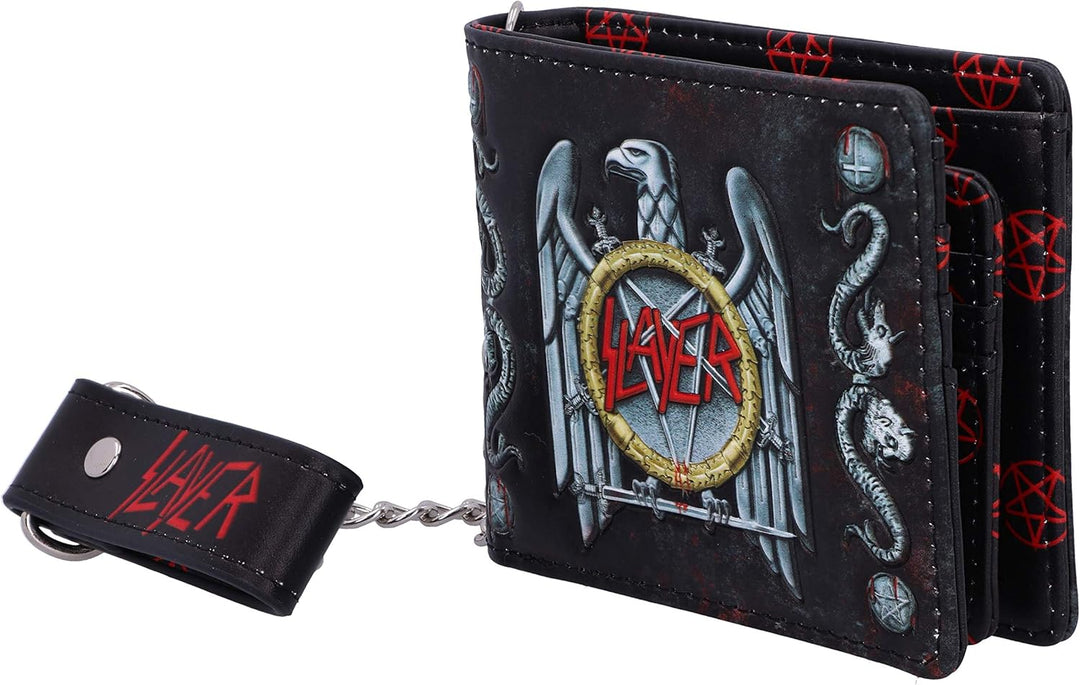 Nemesis Now Offiziell Lizenziertes Slayer Adler-Logo geprägtes Portemonnaie, Metall, Schwarz, 11 cm