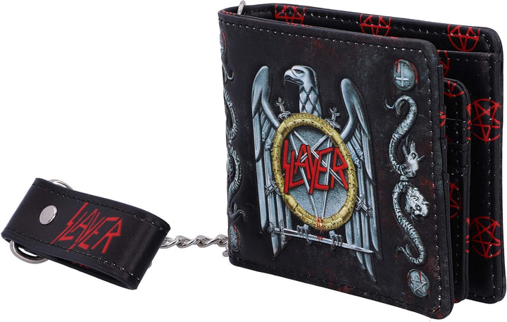 Nemesis Now Offiziell Lizenziertes Slayer Adler-Logo geprägtes Portemonnaie, Metall, Schwarz, 11 cm