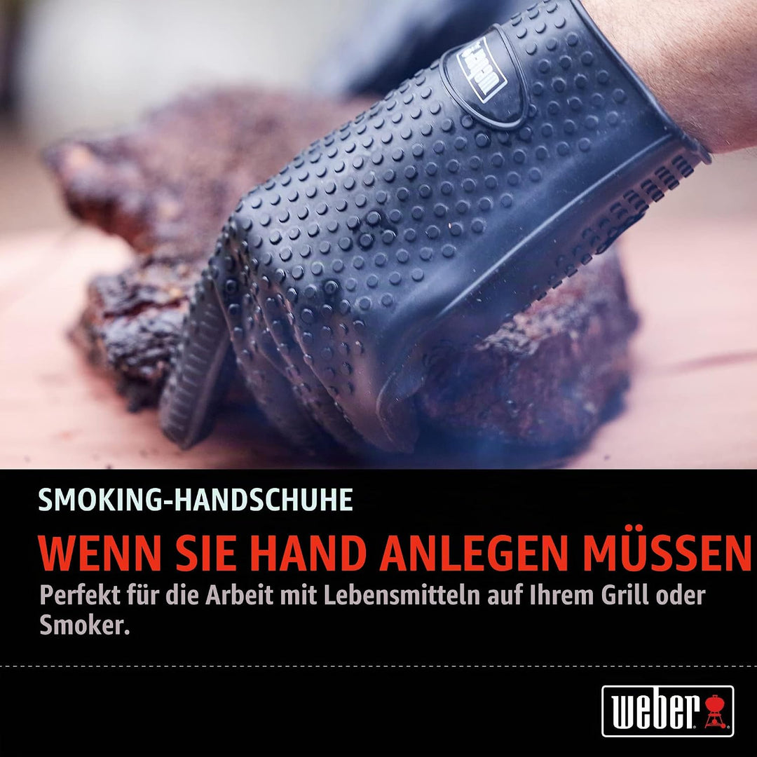 Weber 7017 Silicone Grilling Gloves, Black Einzelbett, Einzelbett