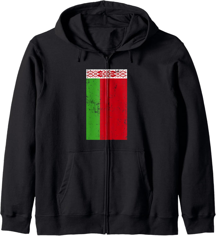 Republic of Belarus Europe Minsk Distressed Flag Kapuzenjacke