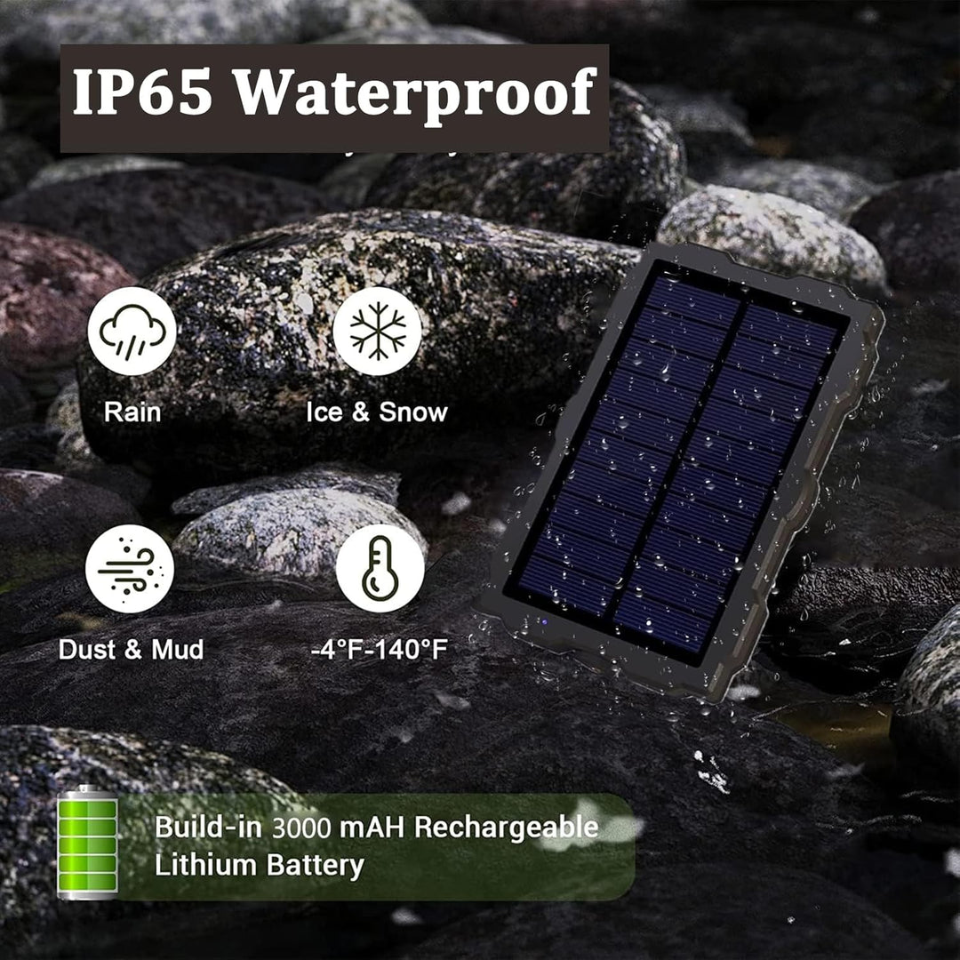 FunKind Solarpanel für Wildkamera DC 6V-12V 3000mAh Wiederaufladbarer Akku, Jagdzubehör für Wildtier