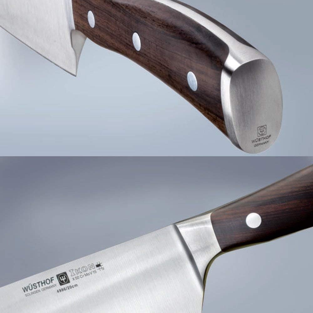 WÜSTHOF Ikon Kochmesser 23 cm, Schwarz,silber