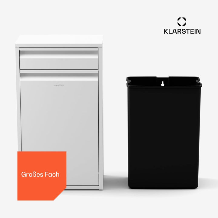 Klarstein Single-Compartment Mülleimer 50L - Edelstahl Abfalleimer Küche Mit Schublade, Wandmontage