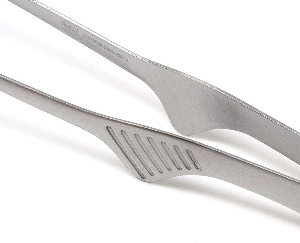Todai Yakiniku Grillzange aus Edelstahl, rutschfest, silberfarben, 24 cm, Silberfarben