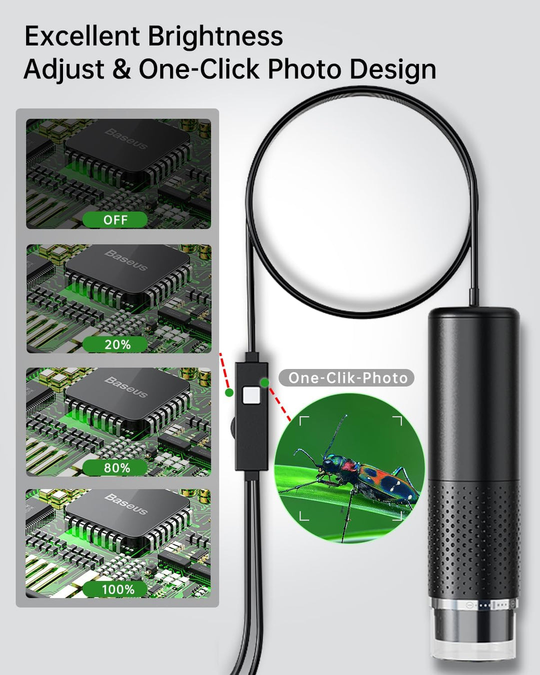 USB Mikroskop Handy, AOPICK 1080P HD Mikroskope für iPhone Android, 10 Bis 200X Mikroskop Digital mi