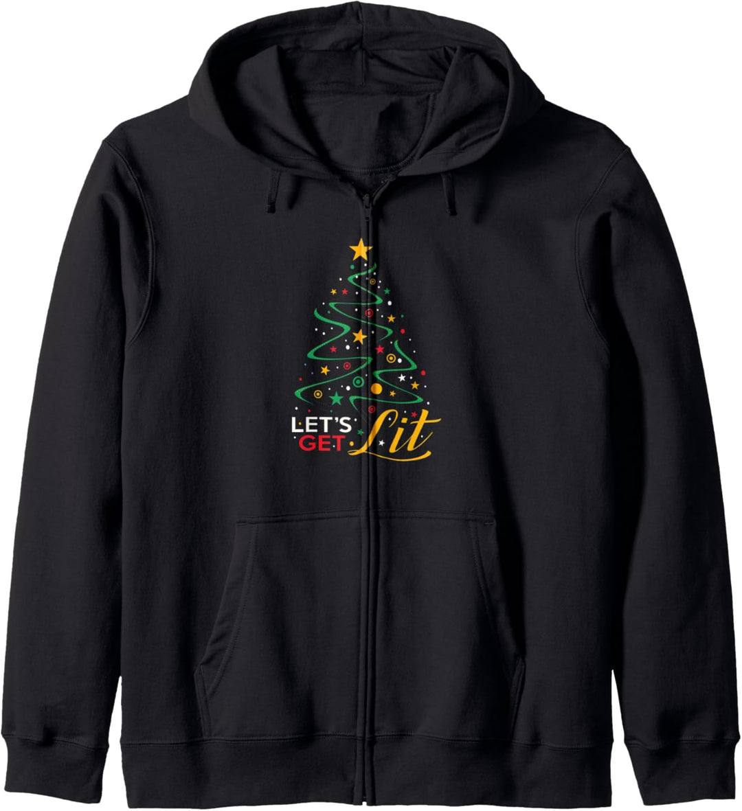 Funny Christmas T Shirt Lets Get Lit Holiday Cheer Kapuzenjacke