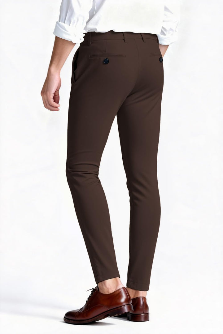GINGTTO Herren Chino Hose Skinny Chinohose Casual mit Stretch Designer Hose Stoffhose 28W / 30L Brau