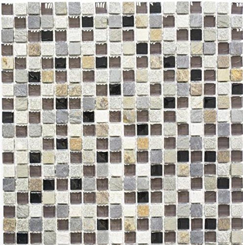 Mosaik Quadrat Crystal/Stein mix Glasmosaik Transluzent Transparent 3D, Mosaikstein Format: 15x15x8