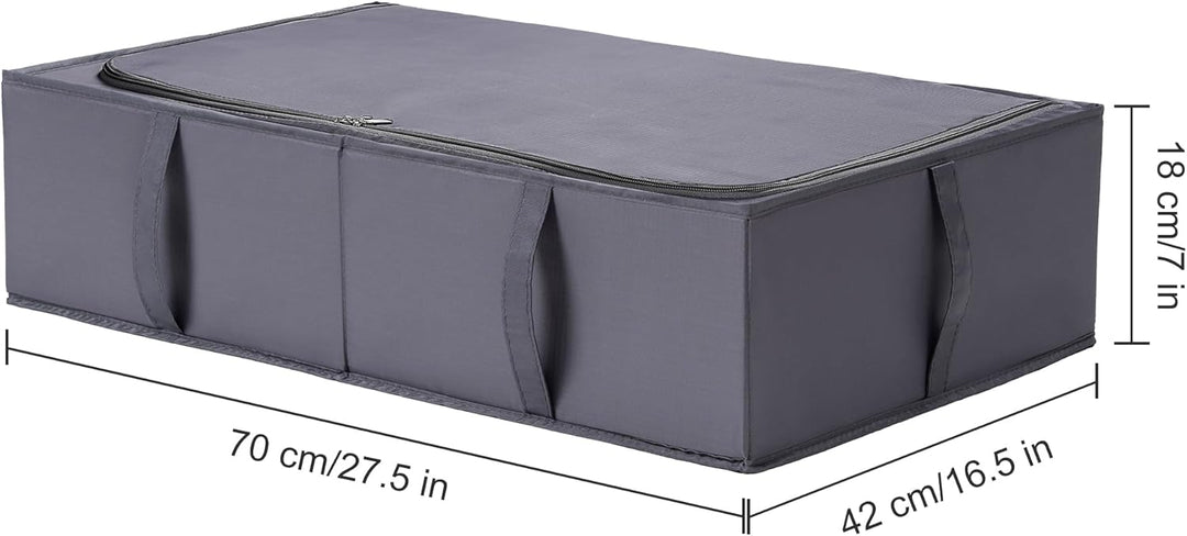 TYEERS Unterbett Aufbewahrungsbox mit Deckel, Strapazierfähiger Stoff, Waschbar, Zusammenklappbar, B
