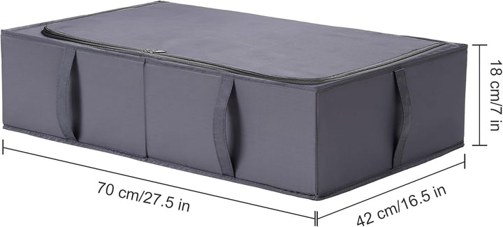 TYEERS Unterbett Aufbewahrungsbox mit Deckel, Strapazierfähiger Stoff, Waschbar, Zusammenklappbar, B