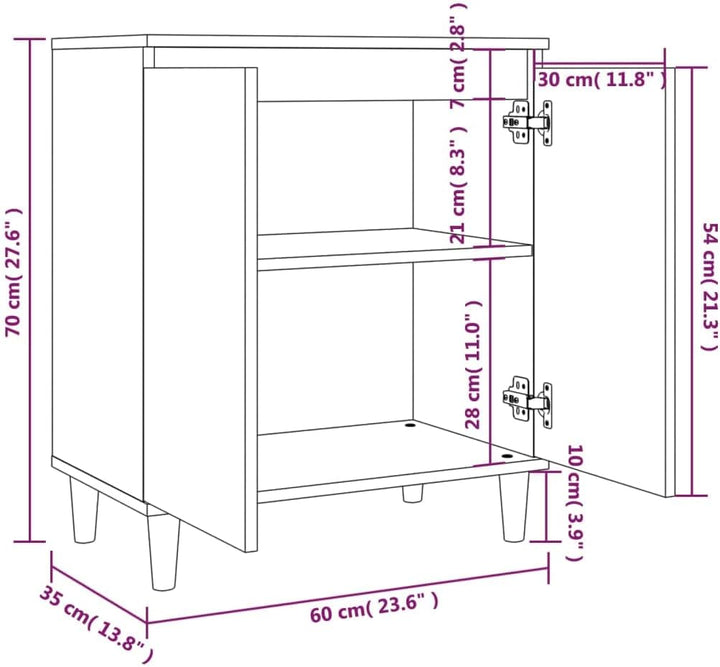 WIFESE Kommode Sideboard Räuchereiche 60x35x70 cm Holzwerkstoff KüChenschrank Komodenschrank Kommode