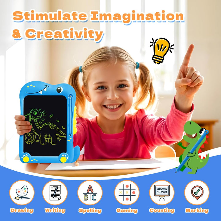POPERFUN LCD Schreibtafel Kinder 8.5 Zoll Dinosaurier Spielzeug ab 3 4 5 6 7 8 Jahre alt Junge Mädch