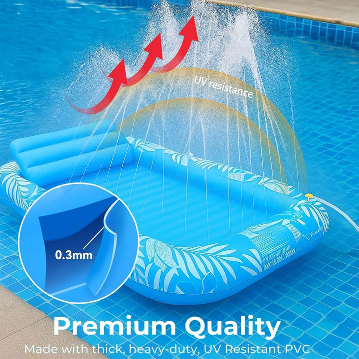 Shengruili 200x125CM Luftmatratze Wasser,Luftmatratze Pool Erwachsene,Pool Sofa Outdoor Aufblasbar,L
