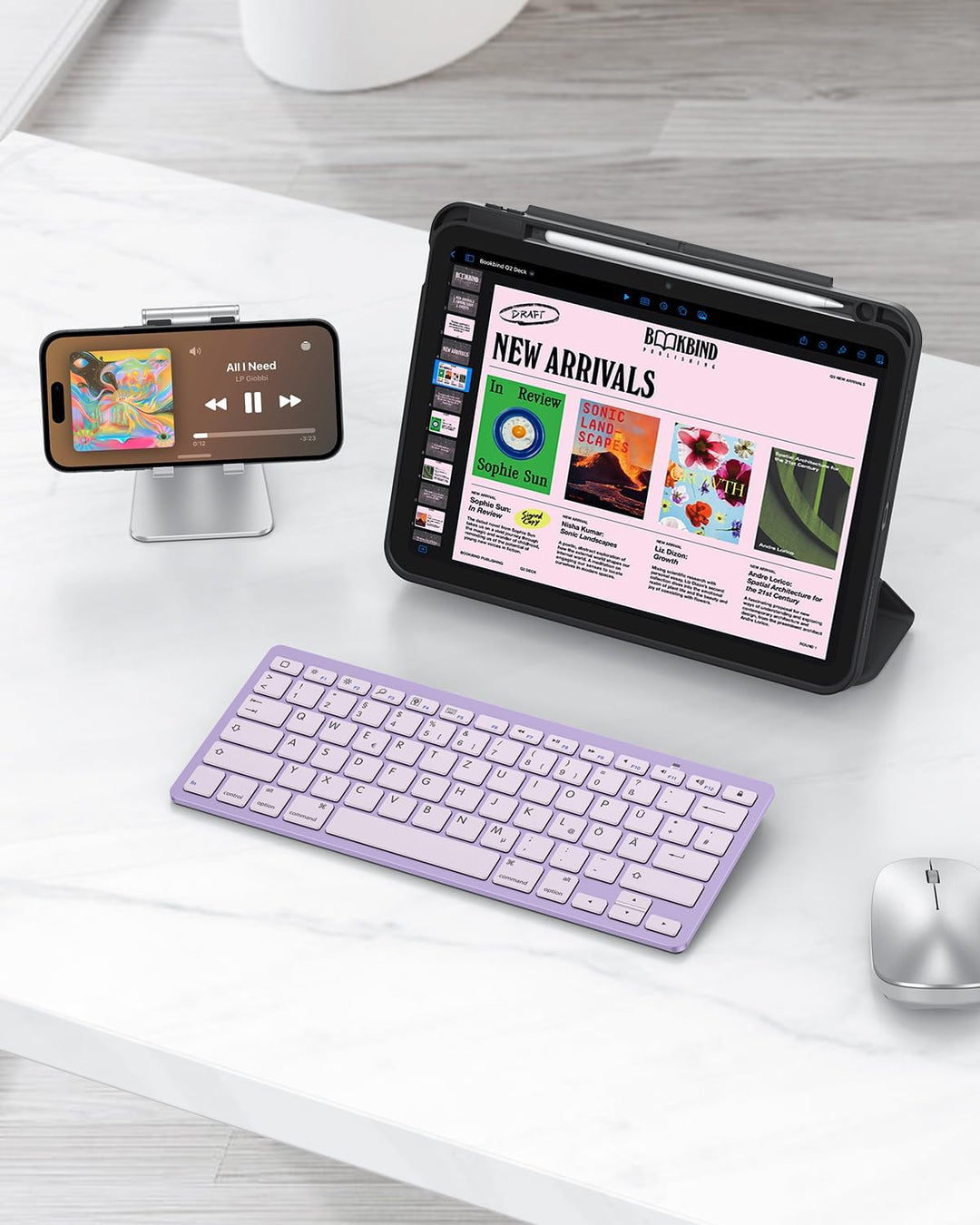 OMOTON deutsche Bluetooth Tastatur für iPad 10.9/10.2/9.7, Air 6/5/4/3, Pro 13/12.9/11/10.5 und iPho