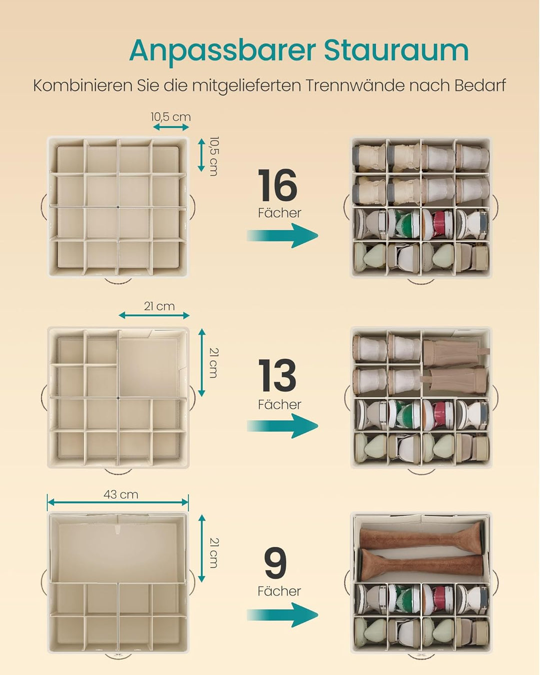 SONGMICS Schuh-Organizer, für bis zu 16 Paar Schuhe, Schuhaufbewahrung platzsparend, verstellbare Tr