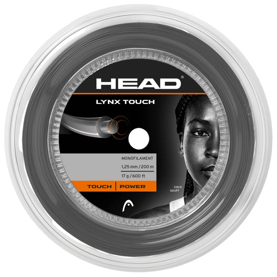 HEAD Unisex-Adult Lynx Touch Reel Tennis-Saite 1.25 mm / 17 g Transparent Schwarz, 1.25 mm / 17 g Tr
