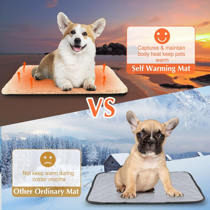 Photect 4 Coussins Auto-Chauffants pour Animaux de Compagnie Tapis pour Chien Lavable Amovible Fond