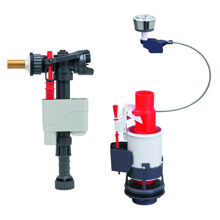 Wirquin 10722514 – Komplettset mit Doppelspülung, MW2-Mechanismus und Schwimmerventil Doblo