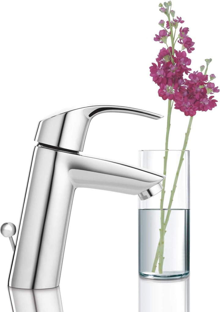 GROHE Eurosmart - Badarmatur Einhand- Waschtischarmatur (M- Auslauf, mit Zugstangen- Auslaufgarnitur