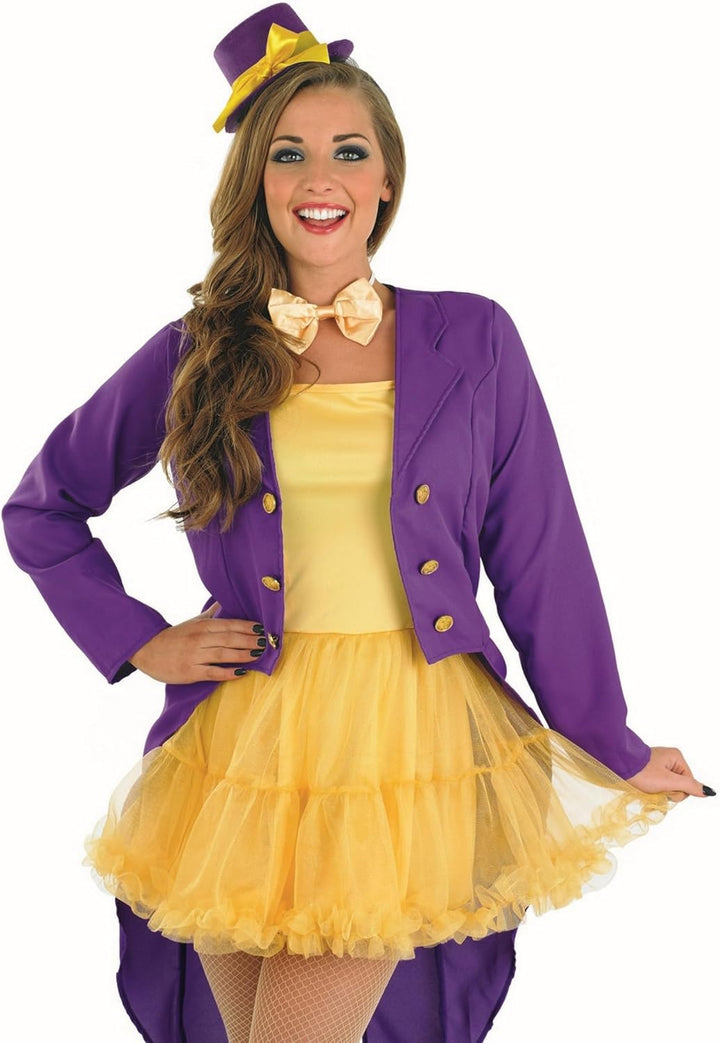 Fun Shack Lila Fabrik Besitzer Kostüm Für Damen, Frack Lila Kostüm Damen, Lila Blazer Damen, Karneva