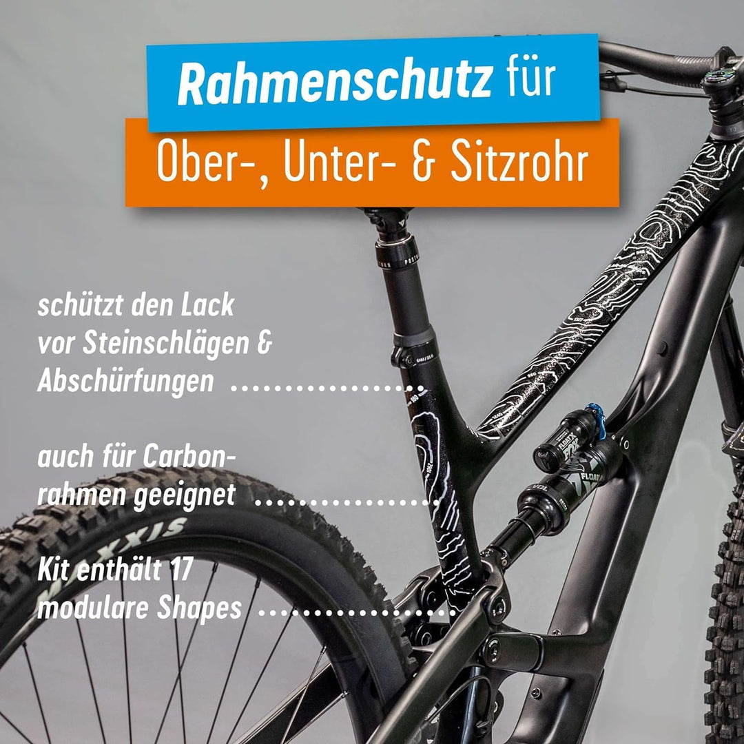 Riesel Design® - „Frame:Guard“ Fahrrad Rahmenschutz - Stylische Fahrrad Schutzfolie 17 Selbstklebend