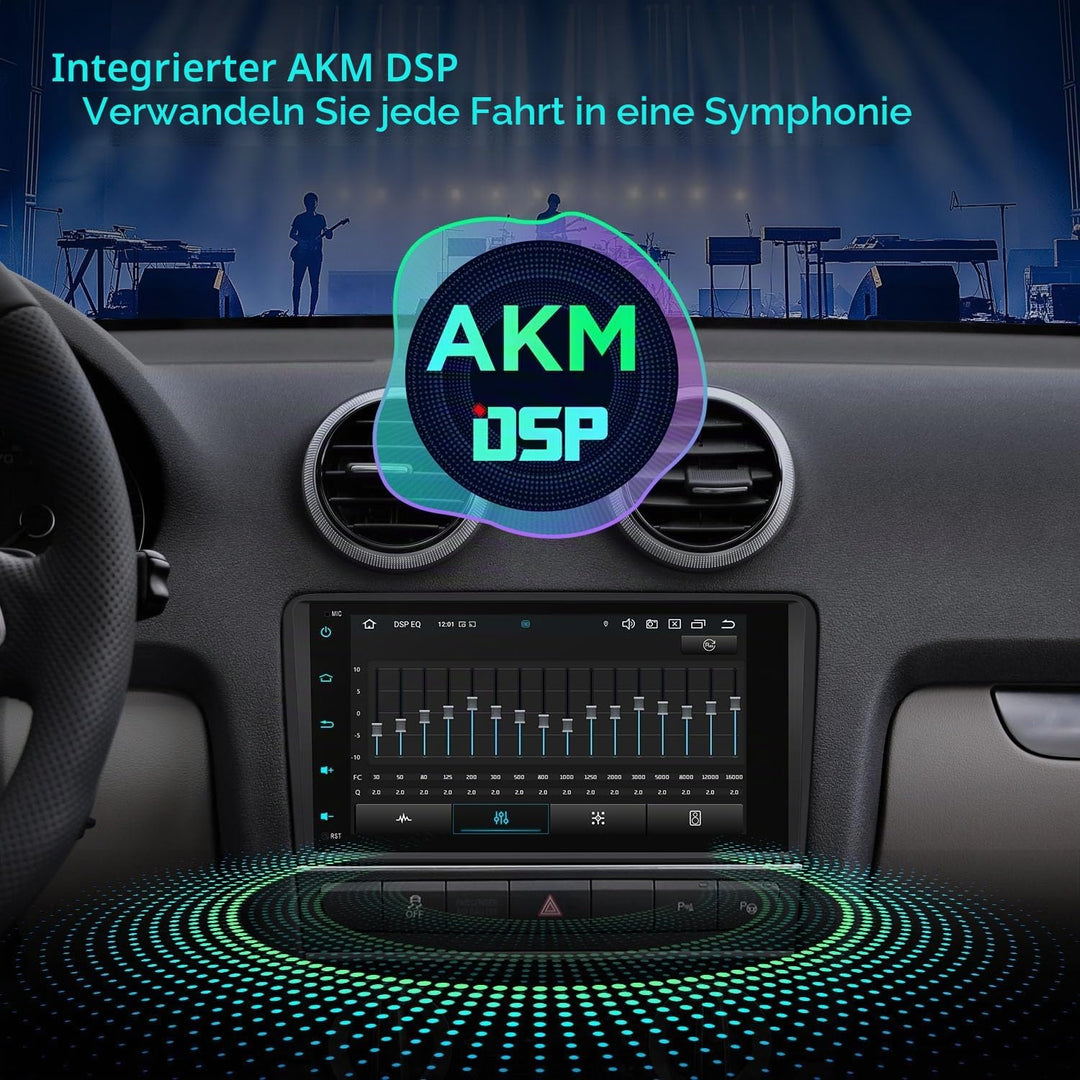 XTRONS 8" Autoradio für Audi A3 8P S3 RS3 Eingebautes DAB Plus Android 14 | Octa Core 4+64GB Autorad