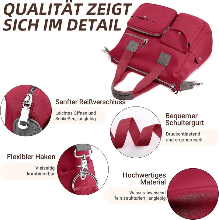 DIRRONA Elegant Damen Umhängetasche Gross Kapazität Handtasche Casual Reise Schultertasche Multi Tas