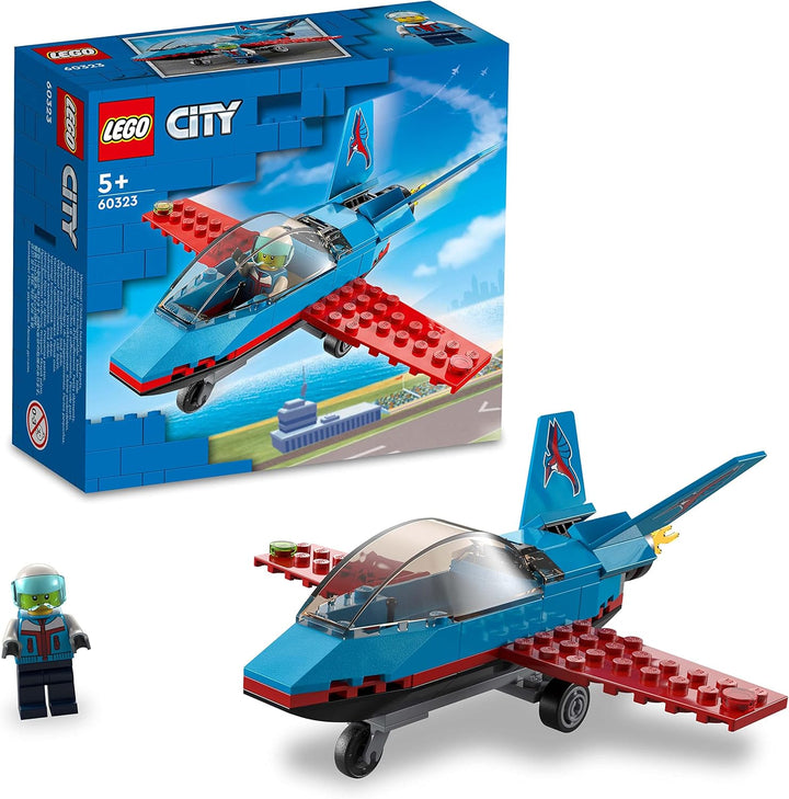 LEGO 60323 City Stuntflugzeug, Kunstflugzeug, Flugzeug Spielzeug mit Piloten-Minifigur, kreatives Ge