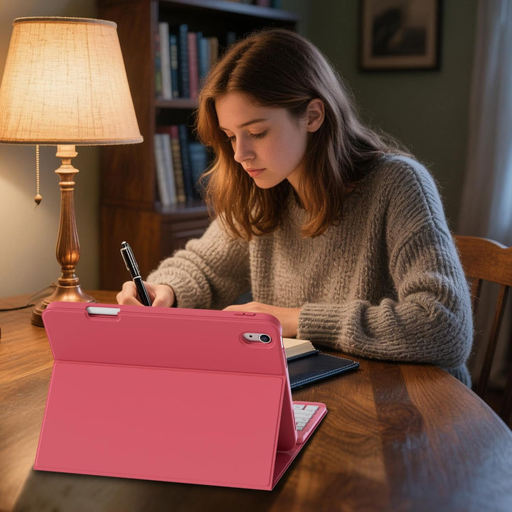 Hülle mit Tastatur für iPad A16 11 Generation2025/10 Generation 2022, (11/10.9 Zoll), 7-farbige Magn