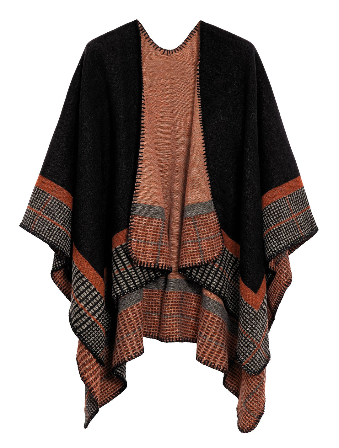 Damen Warm Offene Front Strick Schals und Wraps Floral Elegante Cardigans Poncho Cape Coat Mantel Sc