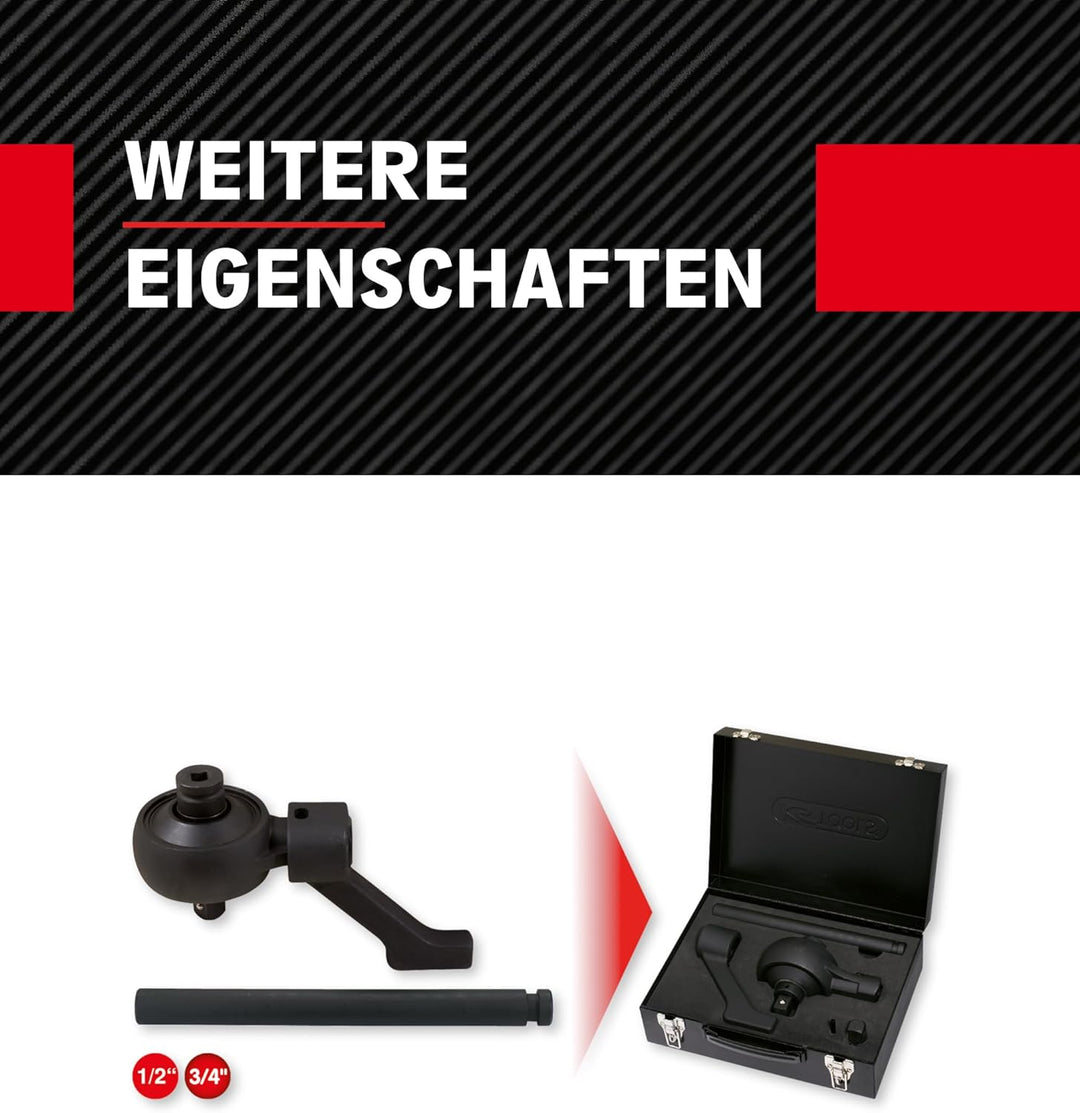 KS Tools Universal Drehmomentvervielfältiger 1/2" 516.3700 I 1300 Nm I Kraftvervielfältiger mit Vier