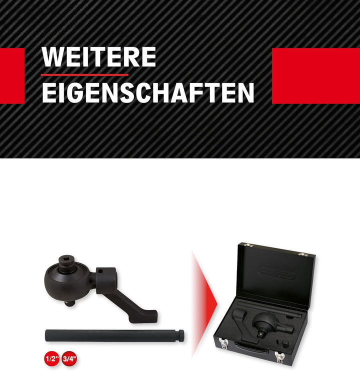 KS Tools Universal Drehmomentvervielfältiger 1/2" 516.3700 I 1300 Nm I Kraftvervielfältiger mit Vier
