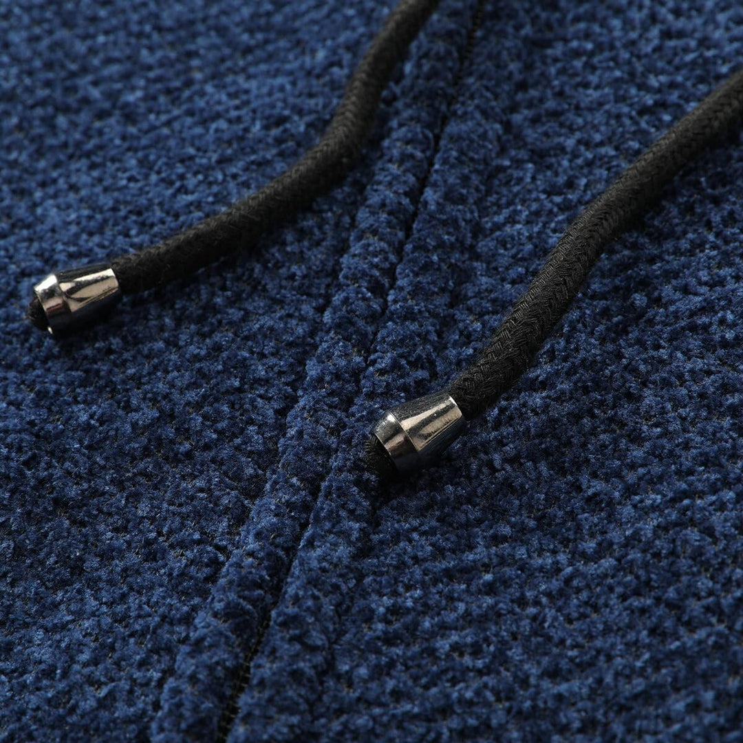 Allthemen Herren Strickjacke mit Kapuze Lang Gefüttert Cardigan Grobstrick Kapuzenjacke Kapuzenpullo